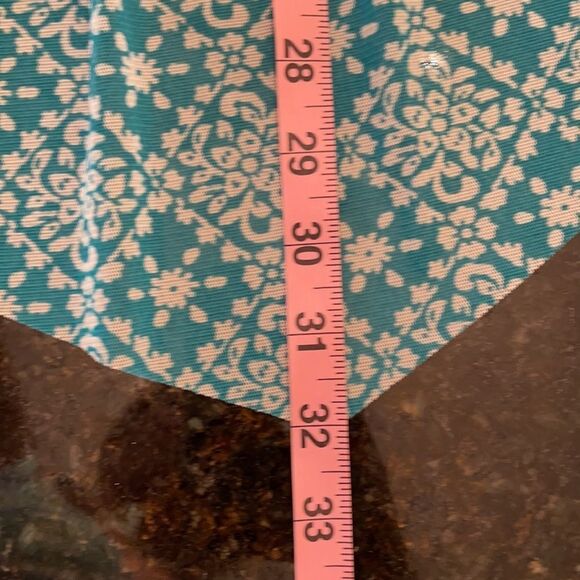 Zara Sz M Sheer Mesh Tiffany Blue Fleur Print Top - Picture 9 of 9